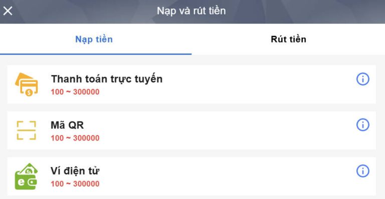 Hướng Dẫn Nạp Tiền